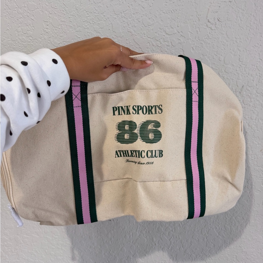 Brand New Pink Brand Canvas Duffle Bag